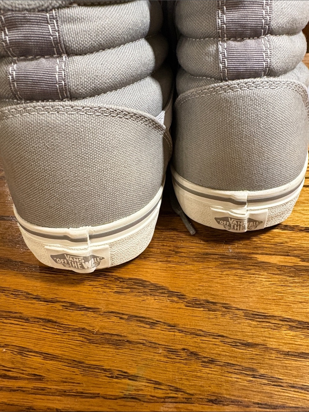 Vans Gray High-Top Canvas Sneakers with White Side Stripe - Picture 3 of 8